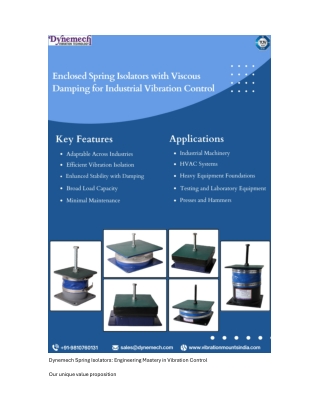 Dynemech Spring Isolators: Engineering Mastery in Vibration Control