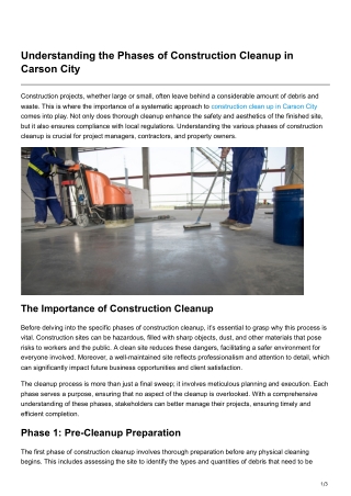 Understanding the Phases of Construction Cleanup in Carson City