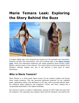 Marie Temara Leak_ Exploring the Story Behind the Buzz