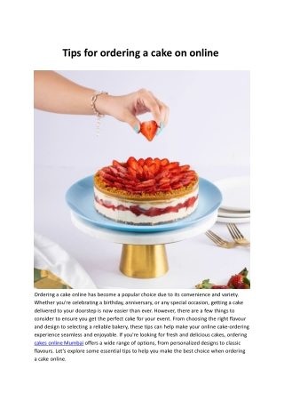 Tips for ordering a cake on online