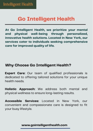 Health and Wellness New York – Go Intelligent Health