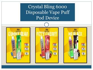 Crystal Bling 6000 Disposable Vape Puff Pod Device - Box of 10