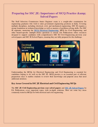 Preparing for SSC JE: Importance of MCQ Practice And Solved Papers