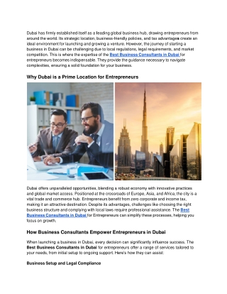 Best Business Consultants in Dubai for Entrepreneurs