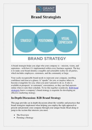 Brand Strategists-Grant Marketing