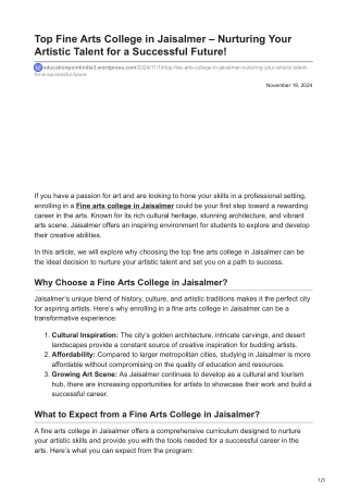 educationpointindia3.wordpress.com-Top Fine Arts College in Jaisalmer  Nurturing Your Artistic Talent for a Successfulnb
