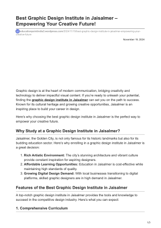 educationpointindia3.wordpress.com-Best Graphic Design Institute in Jaisalmer  Empowering Your CreativenbspFuture