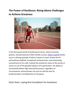 The Power of Resilience: Rising Above Challenges to Achieve Greatness