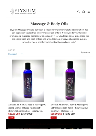 Massage oil with cbd