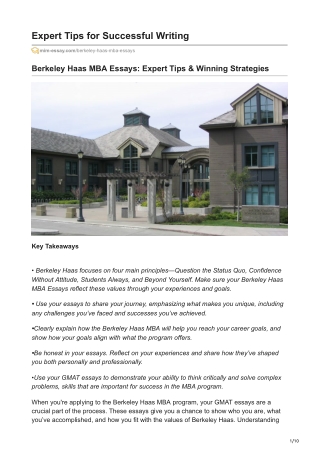 Berkeley Haas MBA Essays: Expert Tips for Successful Writing