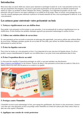 Les astuces pour entretenir et prolonger la durée de vie de votre présentoir en