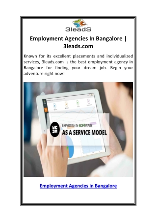 Employment Agencies In Bangalore  3leads.com
