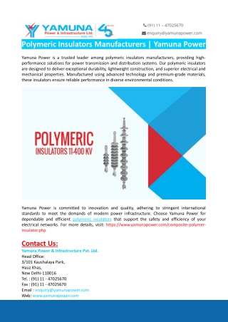 Polymeric Insulators Manufacturers