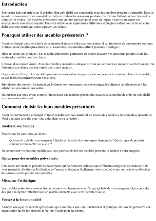 Comment créer un coin dédié aux nouveautés avec des meubles présentoirs attracti