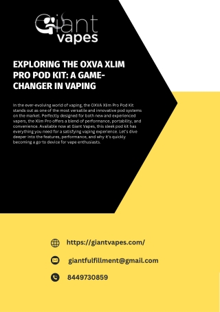 OXVA Xlim Pro Pod Kit The Ultimate Vaping Experience  Giant Vapes