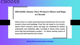 Affordable Jimmy Choo Women’s Shoes and Bags at Choosh