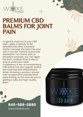 Premium Cbd Balms For Joint Pain - Shanti Life Shop