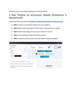 5 Best Practices for eCommerce Website Development in Massachusetts