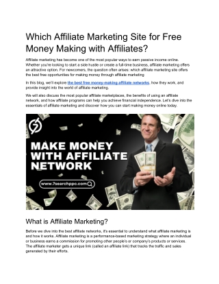 Which Affiliate Marketing Site for Free Money Making with Affiliates