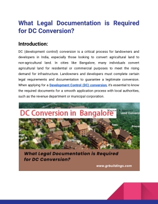 What Legal Documentation is Required for DC Conversion_Gr Group