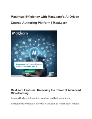 Maximize Efficiency with MaxLearn’s AI-Driven Course Authoring Platform _ MaxLearn