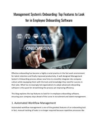 Management System's Onboarding_ Top Features to Look for in Employee Onboarding Software