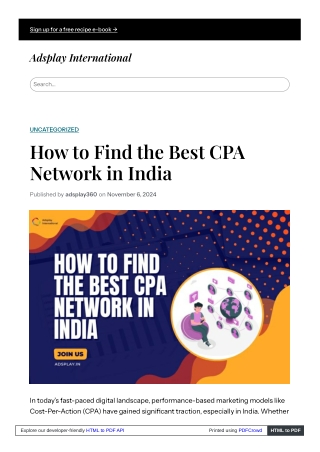 How to Find the Best CPA Network in India