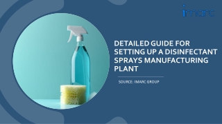 Setting Up a Disinfectant Sprays Manufacturing Plant Report PDF