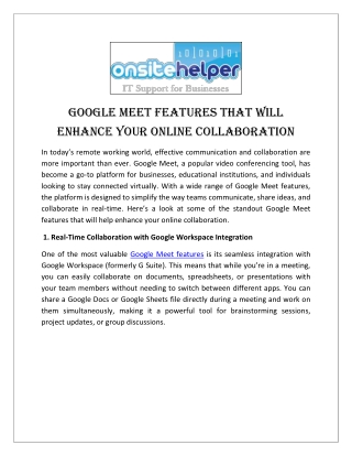 Google Meet Features That Will Enhance Your Online Collaboration