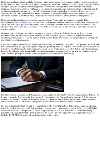 Implicaciones Fiscales de las Fusiones y Escisiones: Un Estudio Legal