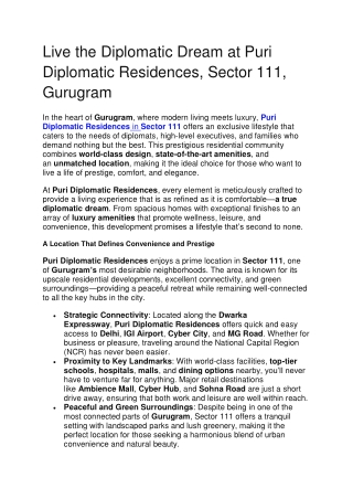 Live the Diplomatic Dream at Puri Diplomatic Residences