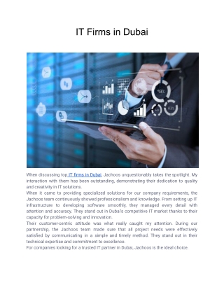 IT Firms in Dubai