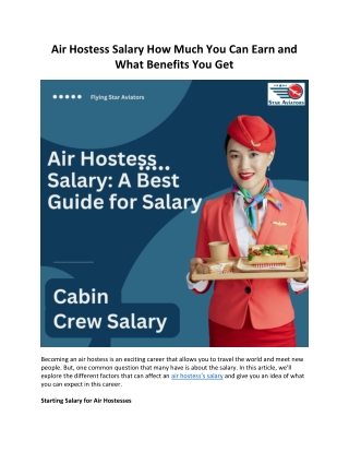 Air Hostess Salary How Much You Can Earn and What Benefits You Get