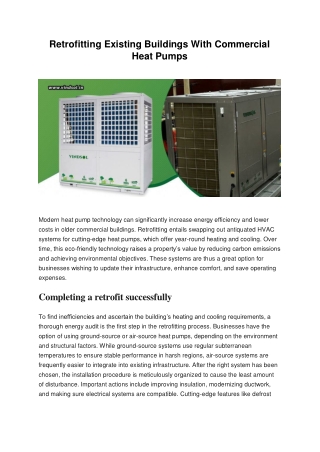 Retrofitting Existing Buildings With Commercial Heat Pumps
