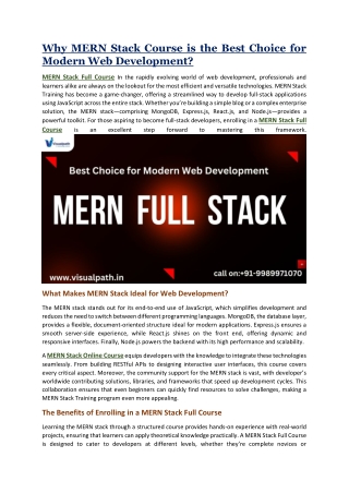 Mern Stack Online Training | Mern Stack Training