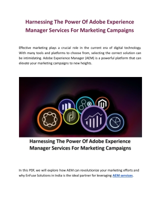 Harnessing The Power Of Adobe Experience Manager Services For Marketing Campaign