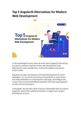 Top 5 AngularJS Alternatives for Modern Web Development