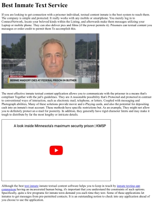 Ideal Inmate Text Provider