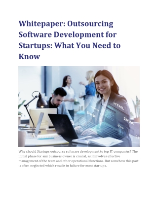 Whitepaper: Outsourcing Software Development for Startups: What You Need to Know