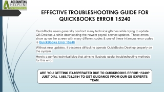An easy method to resolve QuickBooks Error Code 15240