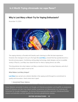 What Makes Lost Mary the Ultimate Vape Brand for Every Lifestyle?