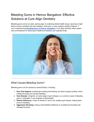 Bleeding Gums in Hennur Bangalore Effective Solutions at Cure Align Dentistry