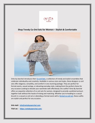 Shop Trendy Co-Ord Sets for Women – Stylish & Comfortable