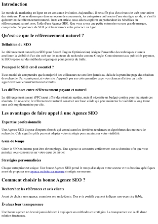 Les bénéfices du référencement naturel avec l'aide d'une Agence SEO