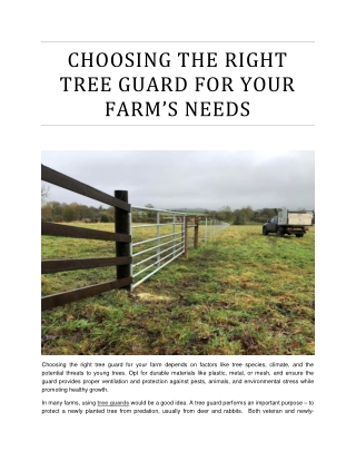 Choosing the Right Tree Guard for Your Farm’s Needs