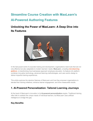 Streamline Course Creation with MaxLearn's AI-Powered Authoring Features