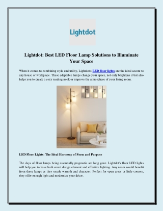 Lightdot: Best LED Floor Lamp Solutions to Illuminate Your Space