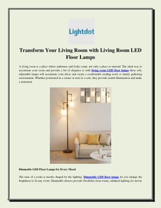 Transform Your Living Room with Living Room LED Floor Lamps