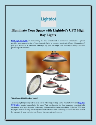 Illuminate Your Space with Lightdot's UFO High Bay Lights