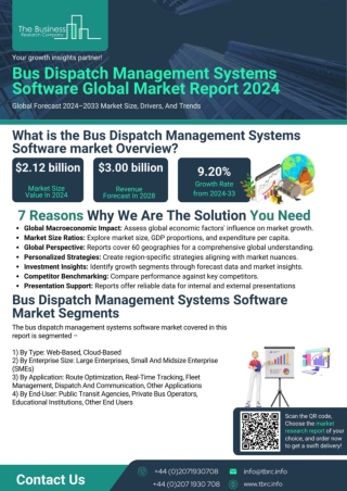 Bus Dispatch Management Systems Software Global Market Report 2024